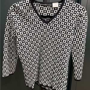 Devonshire Cream Black and White Sweater